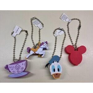 Disney Parks Foam Keychains Lot Of 4 NWT Mickey, Donald, & Alice In‎ Wonderland